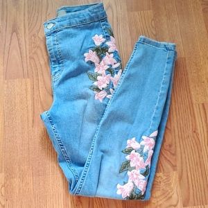 Topshop Moto Joni Embroidered Jeans